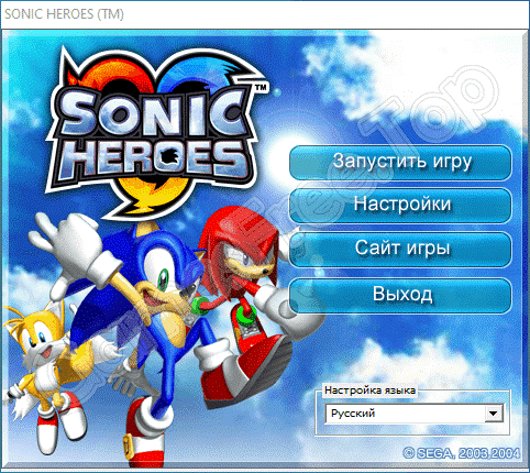 Запуск игры Sonic Heroes